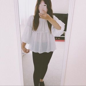 Off Shoulder Peasant Blouse